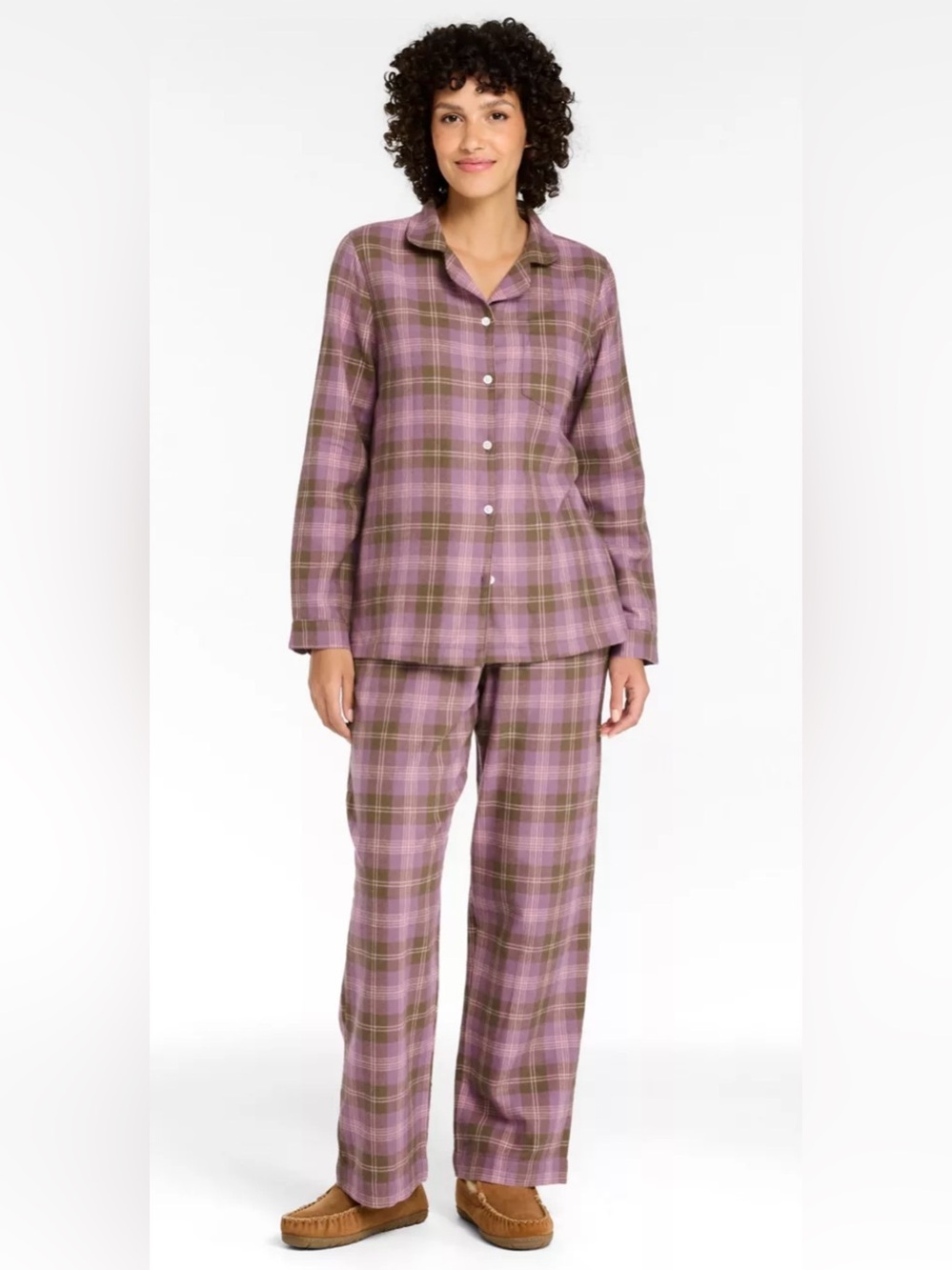NWT! L.L.Bean Women's Scotch Plaid Flannel Pajamas- Washed Angus, Size Large